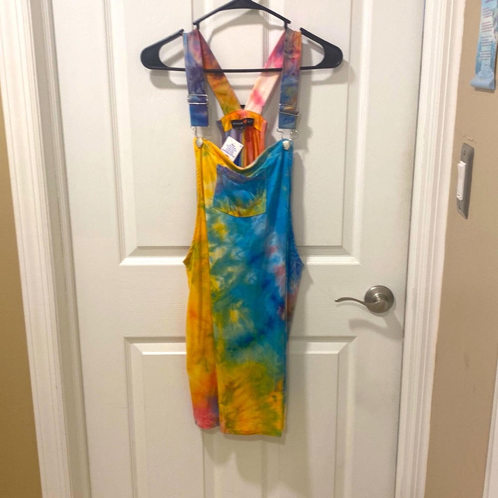 NWT Tie dye overall skirt